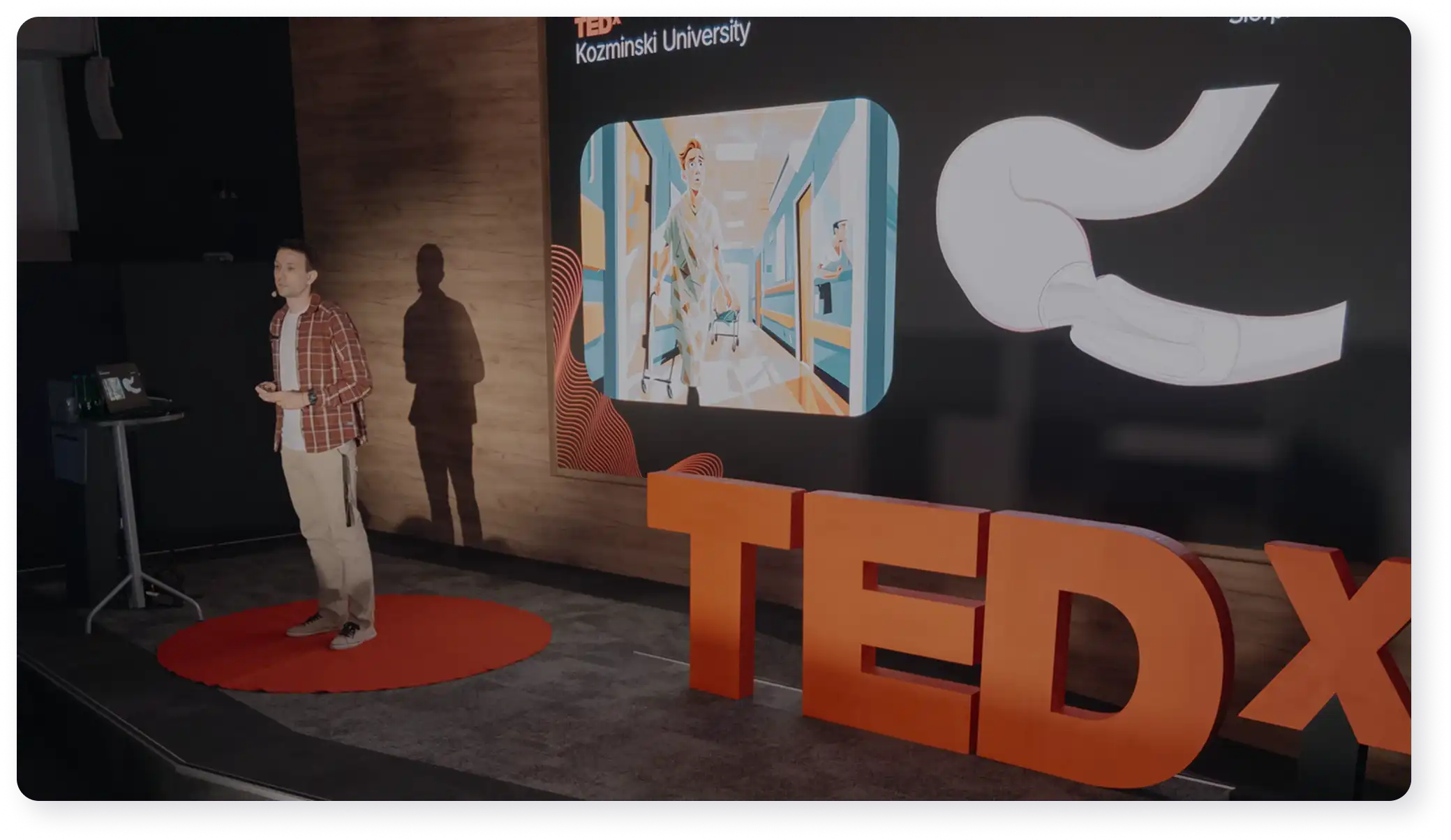 Frame of a youtube video from TEDx conference